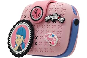 Miraculous Ladybug - Pop n' Swop - Sac à Main pour Enfants, avec 4 Badges à Clipser, Anse et Fermeture éclair, Sac léger, Durable et imperméable