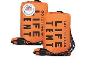 Go Time Gear Life Tent - Tienda de campaña de Supervivencia de Emergencia para 2 Personas, Uso como Tienda de Supervivencia, Refugio de Emergencia, Tienda de Tubo, Lona de Supervivencia, Incluye