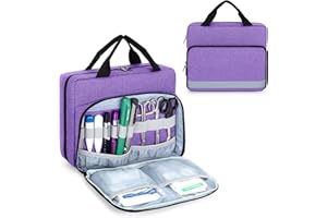 Trunab Astuccio Stetoscopio Custodia per Stetoscopio Viola, Compatibile con 3M Littmann/MDF/ADC e Altri Accessori, Cassetta Pronto Soccorso Vuoto, Borsetta medical con Diverse Tasche