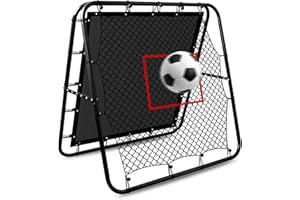 DZAEMOSIIE Rebounder für Fußball Kinder, Doppelseitige Fußball Rebounder Net mit Ziel, Fussball Trainingszubehör Netz mit 6 Einstellbare Winkel, auch für Handball Tennis Volleyball Baseball