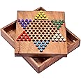 LOGOPLAY Halma Gr. S - Stern Halma - Chinese Checkers - Strategiespiel - Gesellschaftsspiel aus Holz