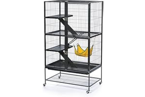 Prevue Pet Products 485 Feisty Ferret Home with Stand, Black Hammertone Small