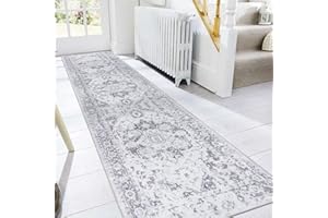Famibay Alfombra antideslizante para pasillo, 60 x 300 cm, extra larga, color gris, alfombra lavable para pasillo, entrada, sala de estar, dormitorio, lavandería