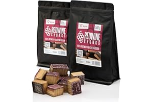 BBQ-Toro Redwine Chunks 1 kg, Rotwein Räucherchunks | Holzchunks aus Eichenfässern | Räucherklötze für Gasgrill, Smoker, BBQ | Intensive Rauchentwicklung, Lange Brenndauer, Wiederverschließbar