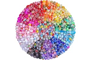 AIPRIDY Assortimento Europeo Grande Foro Perline Distanziatore Perline Strass Artigianali per Il Fai Da Te Charms Bracciale Gioielli Making (Arcobaleno)