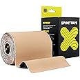 SPORTTAPE Extra Wide Kinesiology Tape 10cm x 5m - Beige | Extra Sticky, Waterproof, Hypoallergenic | Wide Sports Tape, Physio Tape for Muscle Injury & Lower Back | Uncut - Single Roll