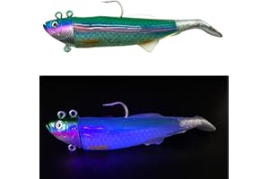 Mega Fishing Norwegen UV Shad Meeresköder - Gummifisch + Jigkopf - Dorsch Köder - 20cm / 300g & 26cm / 455g