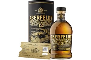 ‎ABERFELDY Aberfeldy 12 Jahre Highland Scotch Single Malt Whisky, 40% Vol., 700 ml, inkl. Golden Ticket, in edler Geschenkbox. Eichenfass gereift mit Noten von Honig, Früchten, Gewürzen & einem Hauch Rauch