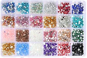 GARNIRISE Nail Gems for Nail Art 24 Colours 3-4mm Flat Back Resin Crystal AB Jelly Rhinestones Hotfix Kit Stick On Diamante Gems for Crafting for Crafts Clothes Face Shoes Bags Tumblers Decoration