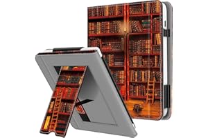 FINTIE Étui Compatible avec 7" Kobo Libra Colour 2024 / Kobo Libra 2 2021 (Modèle: N428 / N418), Coque Liseuse avec Béquille et Fente pour Carte et Dragonne Bibliothèque