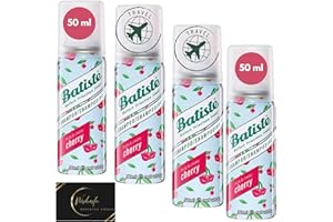 Travel Size Dry Shampoo Bundle with Fruity And Cheeky Cherry, No Rise Shampoo - 50ml Pack of 4, All Hair Types, Instant Hair Refresh For Oily and Greasy Hair and Wishesla Thank You Card