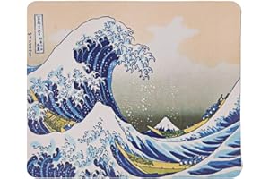 TRIXES -Desktop Computer Mouse Mat - The Great Wave of Kanagawa - Art Hokusai Design 8.5" x 7" - Non-Slip Rubber Base - Suitable for Laser and Optical Mouse