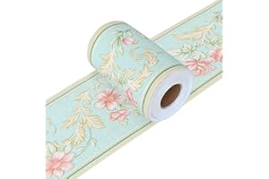 Yoillione Frise Murale Adhesive Bleu Frise Adhesive 3d Bordure Papier Peint Frise Autocollante Verte étanche pour Cuisine, Salle de Bains, Plafond, Salon, Chambre Décoration Murale