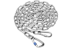 FURGGIS Schwerlast 30FT Metall-Hundekettenleine, Kaussicher & Rostfest, Mit Drehbarem Haken, Outdoor Hundebindekabel für Garten, Camping & Training, Für Mittel- bis Großhunde bis 150lbs