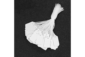 SIGANORPY 500pcs White Price Tags Jewelry Price Tags with String Attached for Clothes Clothing Jewelry Rings - 23x13mm