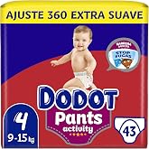 Dodot Activity Pants Diaper-Briefs Size 4, 43 Nappies, 9 kg-15 kg, With Barrier Stop Leaks That Helps Prevent Rear Leaks