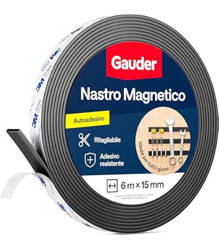 Nastro Magnetico Autoadesivo 3m X 20mm | Strisce Magnetiche Forti Per Fai Da Te E Ufficio - Foto 6