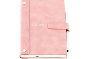 Mcdsuc Academic Diary 2024 2025 Page a Day,Agenda July 2024 to June 2025 Diary-Daily Planner,Hardcover Weekly Monthly Planner with Pen,Pen Holder,Sticker,Note Pages, Inner Pocket(pink)