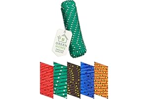 ‎GREEN HOME Rope 8 mm, 20 m Polypropylene (PP) Rope, Mooring Rope, General Purpose Rope, Knit, Garden Rope, Outdoor – Breaking Load: 700 kg, 20 m x 8 mm