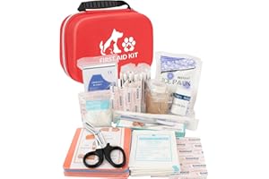 AOBOPLE 84 pezzi Kit Pronto Soccorso per Cani e Gatti,Kit Pronto Soccorso Cane per Animali Domestici,Compatto e Portatile,Ideale per la Cura Domestica e le Emergenze all'aperto