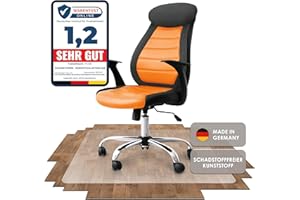 ‎SCHUTZ-FUX SCHUTZ-FUX Bodenschutzmatte - Robuste Bürostuhlunterlage für Hartböden, rutschfest und Einfach zu Reinigen, Verschiedene Größen - Made in Germany (90x120cm)