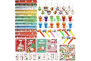 QUNKUN 120 Pezzi Regalo Di Natale per Bambini, Compleanno per Bambini, Piccoli Giocattoli Regalo, Portachiavi, Braccialetti a Percussione, Festa Favor per Ragazzi E Ragazze