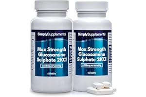 Sulfate de Glucosamine 2KCI Extra Forte | 120 Comprimés | Jusqu’à 2 mois de bienfaits |SimplySupplements