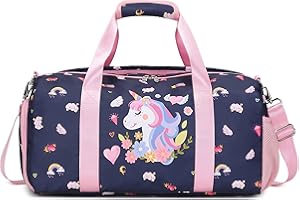 Kimwadalh Bolsa Deporte Niña con Bandolera Chicas Unicornio Bolso Deportivo para Infantil Niños Bolsa de Baile Bolso de Fin de Semana Bolsas de Hombro para Gimnasio Viajes Gimnasia