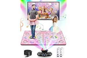 Acelufly Flannel Unicorn Dance Mat, Wireless Electronic Dance Mats for TV with Camera, Non-Slip Exercise Dance Pad for Kids & Adults, Dance Game Mat Toy Gift for Girls (Pink)