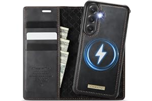 Coverilo Samsung Galaxy S24 5G Case, Removable 2-in-1 Magnetic Premium PU Leather Mobile Phone Case Wireless Charging Card Slot RFID Protection Stand Function Flip Case for Galaxy S24 - Black