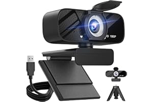Gohero Full HD 1080P Video-Webcam und Weitwinkelkamera mit integriertem Mikrofon und drehbarem Stativ, für Laptop oder Desktop-PC, ideal für Live-Streaming, Anrufe, Videokonferenzen