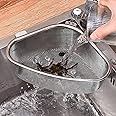 Erweicet Stainless Steel Triangle Sink Drain Rack Corner Kitchen Sink Strainer Basket Sink Food Catcher Colander Basket Wire Mesh Strainer to Collect Food Scraps, Keeps The Scraps from Clogging Drain