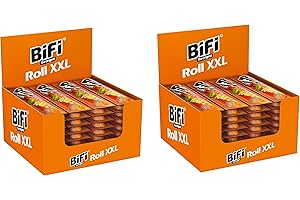 ‎BIFI BiFi Roll XXL – 48er Pack (48 x 70 g) – Snack im Teigmantel – Herzhafter, großer Salami Fleischsnack – Snack im Teigmantel
