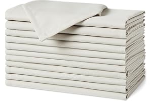 Amazon Basics Reusable Stain and Wrinkle Resistant Cloth Napkins, 12 Pack, 17 x 17 inches, White