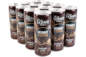 THE SKINNY FOOD CO Skinny Food Co Skinny Coffee Hazelnut Latte - 12 x 250ml Cans - Low Sugar, Low Fat - 26 Calories per Can, Ready-to-Drink - Great for a Healthy Energy Boost