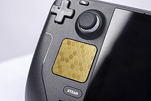 Luck&Link Touchpad Protector Steam Deck, Schutz Haut Textur Aufkleber für steamdeck Touch Trackpads, High End strukturierte Griff Haut (Waben-Gold, Trackpads)