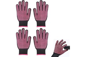 Wogenthrive 4 Pcs Heat Protection Gloves for Hair Styling, Heat Gloves for Hair Styling, Professional Heat Resistant Glove for Curlers/Straighteners/Hair Dryers