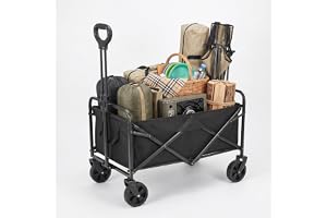 Bollervagn vikbar med en lastkapacitet på upp till 150 kg, stabil handvagn för strand och trädgård, transportvagn för sport, camping, shopping och transport på stranden