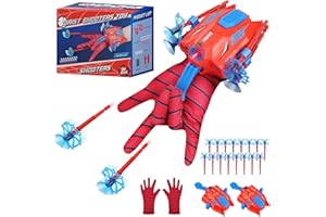 YOTOY 2 PCS Spider Web Shooter Toy for Kids 3-8 Year Old: Spidey Gloves Web Shooter Set Toys for Boys Kids Gifts for 3 4 5 6 7 8 Years Old Boy Girls Birthday Toy Friends Party Costume Cosplay Toy Game