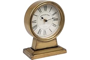 Creative Co-op Mantel Clock, Iron, Gold Finish