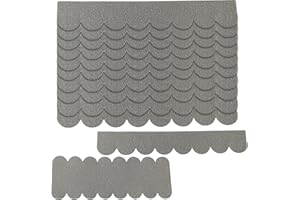 HYRYC 53pcs Mini Bardeaux de Toit Auto-Adhésifs Bardeau Toit Imperméabilité pour Toits de Nichoirs Clapiers Niches et Boîtes Aux lettres (Gris)