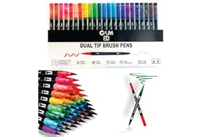 OSUM Colouring Pens wallet of 24 | Felt fine tip Pens and Fineliner Pens Coloured Pens ideal for School Art Supllies for Adult Colouring Book Painting Sketching Highlighting