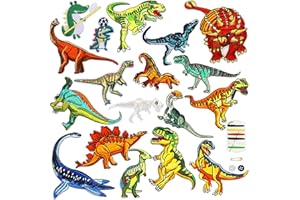 Sunshine smile Bügelflicken Kinder, 18 Stück Patches zum Aufbügeln Dinosaurier Aufnäher Applikation Flicken Zum Aufbügeln für DIY T-Shirt Jeans Kleidung Taschen,Flicken Patches