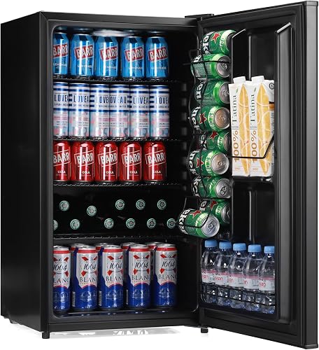 Subcold Cave90 LED Undercounter Solid Door Drinks Fridge | Versatile Wine and Beer Freestanding Refrigerator with Reversible Door and Can Dispenser for Home, Office or Man cave | 89 Cans