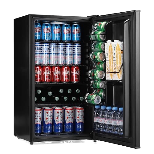 Subcold Cave90 LED Undercounter Solid Door Drinks Fridge | Versatile Wine and Beer Freestanding Refrigerator with Reversible Door and Can Dispenser for Home, Office or Man cave | 89 Cans