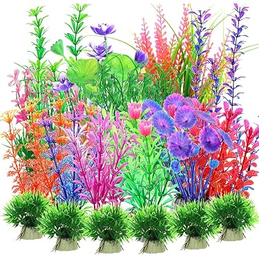 2 Stück Seidenpflanzen Für Aquarium - 25,4 Cm Weiche Dekopflanzen Für Betta-Fische, Violett