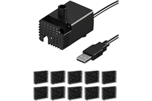 Bomba de Fuente de Agua para Gatos Stouchi para WDQ1/WDQ3, Bomba de Fuente para Gatos Ultra Silenciosa, con Puerto USB, Cables de Alimentación de 2 m e Indicador LED