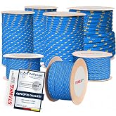 Seilwerk STANKE Polypropylene Rope Blue with Yellow Marker 6 mm 1 m - Rope for Tying Tomatoes, Outdoor Garden - SOGA for Agri