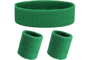 YOLEV 3 Stück Schweißband Set Weicher Baumwolle Schweissband Sport Stirnband Fitness Armband für Herren und Damen Fitness Sport Laufen