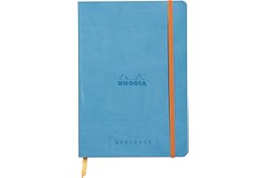 RHODIA 117747C - Carnet Souple Bullet Journal Goalbook Turquoise - A5 14,8 x 21 cm - Pointillés Dot - 240 pages - Papier Clairefontaine Ivoire 90 g/m² - 2 Rubans, Fermeture Élastique - Simili Cuir